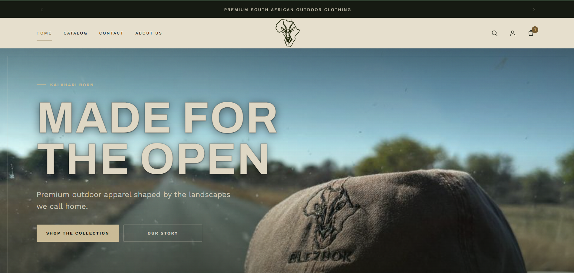 Blezbok Shopify storefront collection page