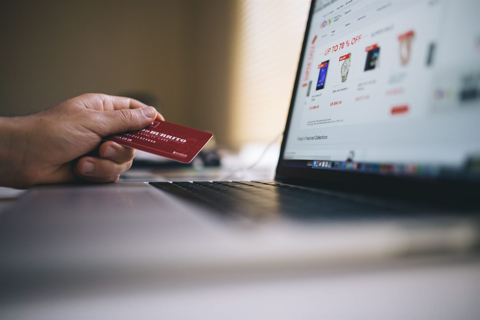 Online store product page shown on a laptop