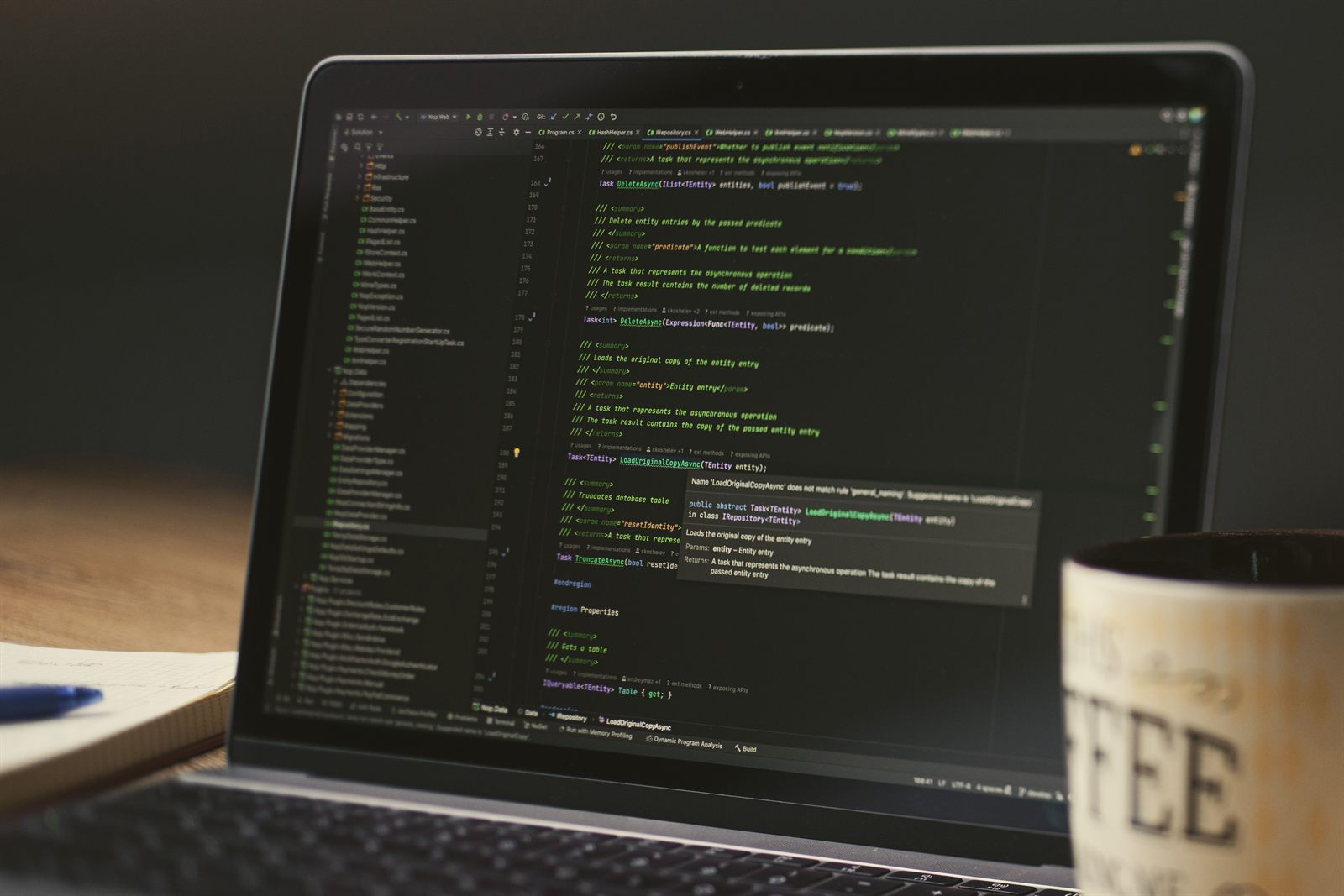 Website layout being designed on a desk